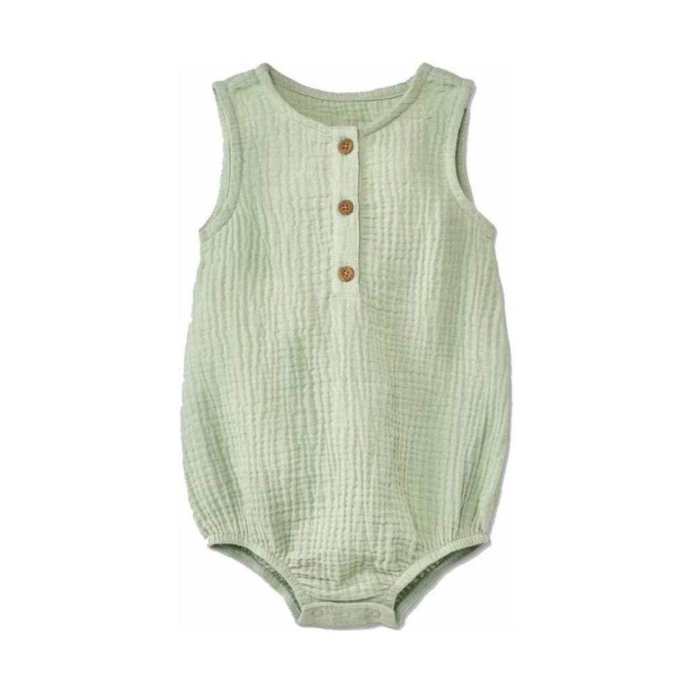 Grayson Collective Unisex Baby Gauze Bubble Romper | Sleeveless 3-6 Months